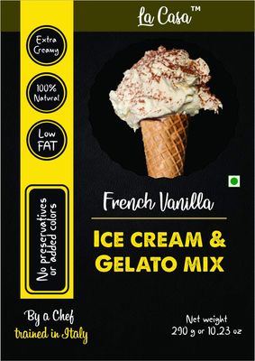 La Casa Vanilla Gelato & Ice-Cream Mix | Extra Creamy | Low Fat | 100% Natural | 290 GMS |