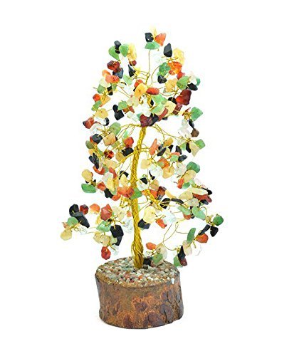 S.L Enterprises Feng Shui Gemstone Crystal Bonsai Fortune Money Tree for Good Luck, Wealth & Prosperity Spiritual Gift (Multicolor-2)