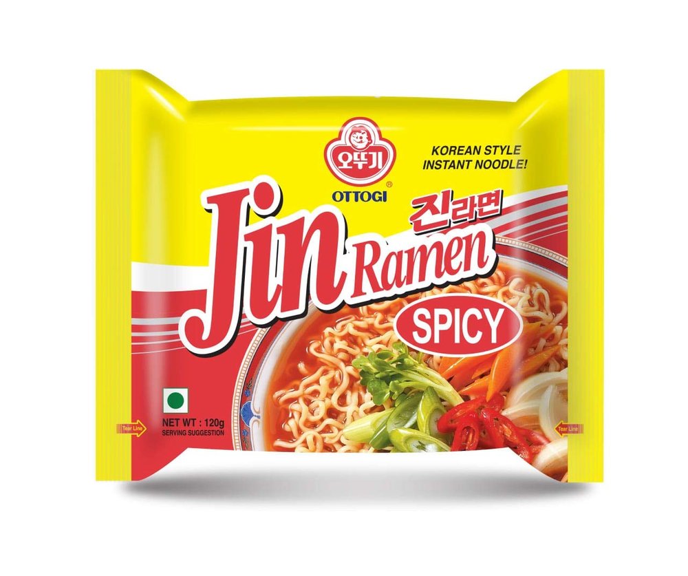 Ottogi Jin Ramen Vegetarian Noodle (120 G X 5 Pack), 3500 grams