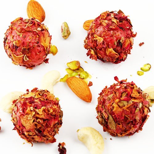 Ghasitaram Gifts Sweets Sugarfree Rose Petal Strawberry Balls 400 GMS|Sugar Free Sweets|Diabetic Friendly|Diwali Sugar Free Sweets Box