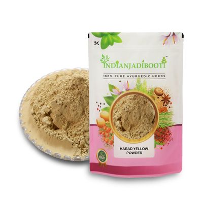 IndianJadiBooti Harad Badi Haritaki Powder (400 Grams) Yellow Terminalia Chebula | Kadukkai | Kadukka | Badi Harar | Ayurvedic remedy for Digestive Health, Gastric Troubles, Constipation