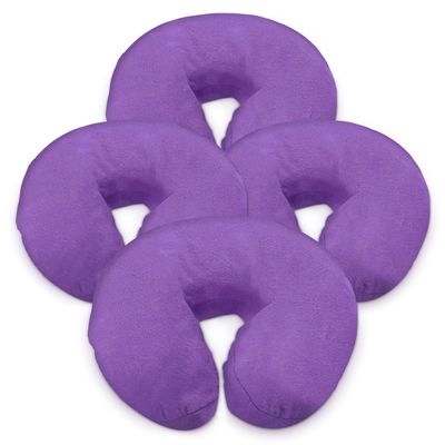 4, Lilac: London Linens Pack Of 4, Premium Extra Thick Flannel Massage Table Face Rest Cover Cozies, Includes 4Pcs (Lilac)