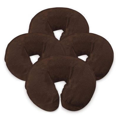 4, Mocha: London Linens Pack Of 4, Premium Extra Thick Flannel Massage Table Face Rest Cover Cozies, Includes 4Pcs (Mocha)