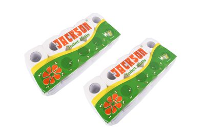 Jackson Toilet Paper 2 Ply (Pack of 20 Rolls) 270+ Tissue Paper Pulls/Roll Guaranteed! - 5400+ Tissue Pulls