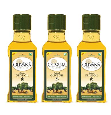 Olivana Natural Olive Oil, PET, 100 ml (Pack of 3)