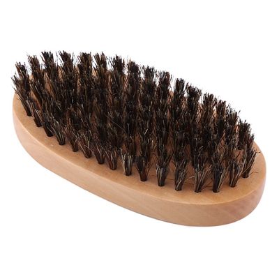 Beard Brush Men Natural Faux Boar Bristle Wood Handle Military Pocket Mustache Beard Grooming Comb Brush