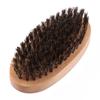 Beard Brush Men Natural Faux Boar Bristle Wood Handle Military Pocket Mustache Beard Grooming Comb Brush view 2
