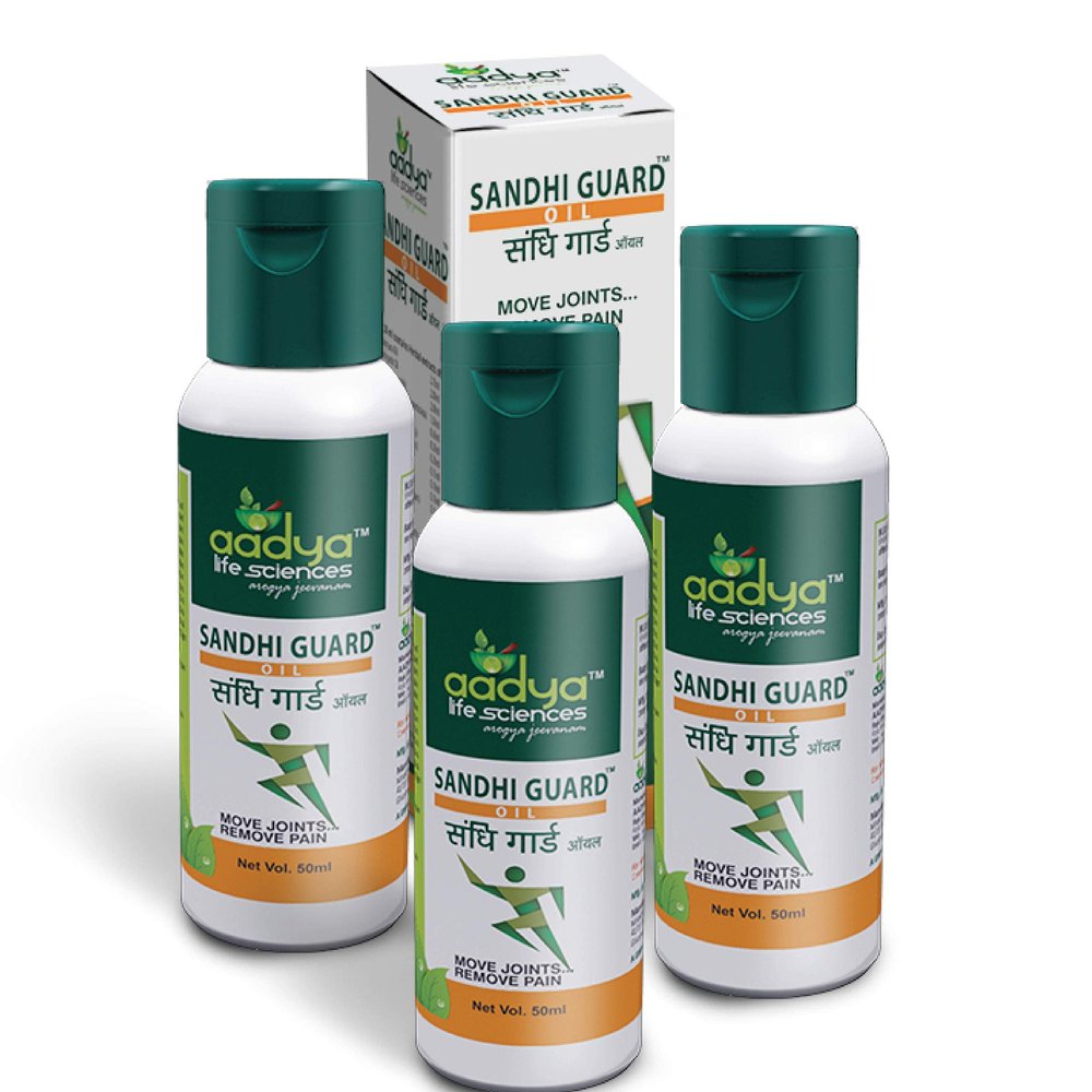 Aadya Life Science LLP Sandhiguard Oil (50 ml each) - (Pack of 3) | Herbal Oil works as Anti inflammatory, Analgesic & Pain Reliever | Herbs and Natural Oils | For Joint and Muscular Pain Relief
