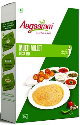 Aagaaram Multi millet dosa mix|500g|vegan| 100% preservative free| Zero Transfat|Suitable for all ages|