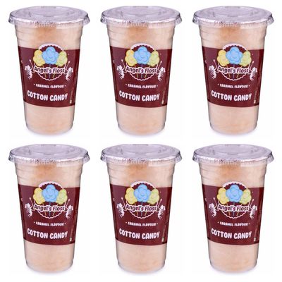 Angels Floss Cotton Candy's / Candy Floss / Buddhi Ke Baal - Caramel Flavour - 30 GMS Each - Pack of 6 Units