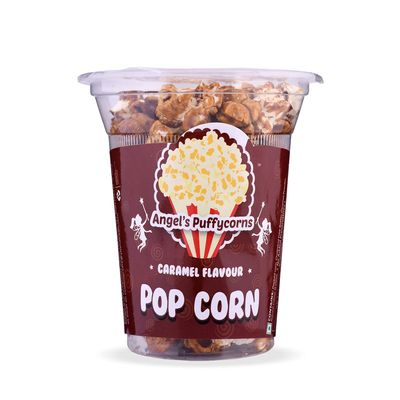 Angels Puffycorns Flavoured Ready to Eat Pop Corns - Caramel Flavour - Pack of 6 Units
