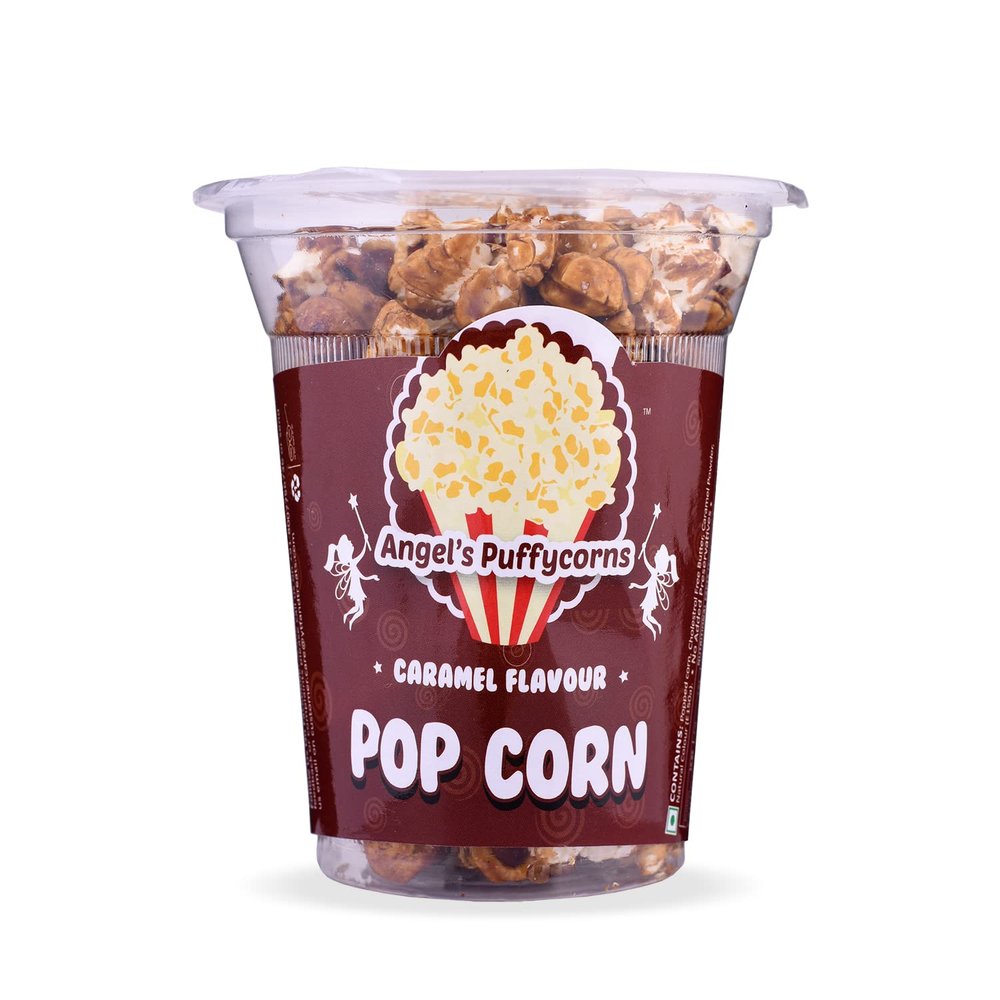 Angels Puffycorns Flavoured Ready to Eat Pop Corns - Caramel Flavour - Pack of 6 Units
