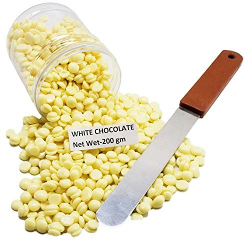No Strip White Chocolate Flavor Depilatory Wax Pearl Hair Removal Hot Wax Beans, 200 grams With Plastic Knife