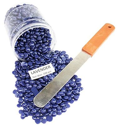 No Strip Lavender Flavor Depilatory Wax Pearl Hair Removal Hot Wax Beans, 200 grams With Plastic Knife