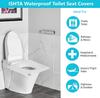 ISHTA Disposable Waterproof Toilet Seat Covers - 50 Covers (5 Covers/Pack - 10 Pack) | Fabric Based | Fold To Hold So No Contact With Unhygienic Seats | Hygiene Anytime Anywhere view 2