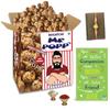 BOGATCHI Mr.POPP's Dark Chocolate Popcorn, 100% Crunchy Mushroom Popped Kernels, Handcrafted Gourmet Popcorn, Best Rakhi Gift for Bhai , 375g + Free Happy Rakhi Greeting Card + Free Rakhi view 1