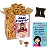 BOGATCHI Mr.POPP's Caramel Popcorn, 100% Crunchy Mushroom Popped Kernels, Handcrafted Gourmet Popcorn, Best Rakhi Gift for Brother 375g + Free Happy Rakhi Greeting Card + Free Rakhi view 1