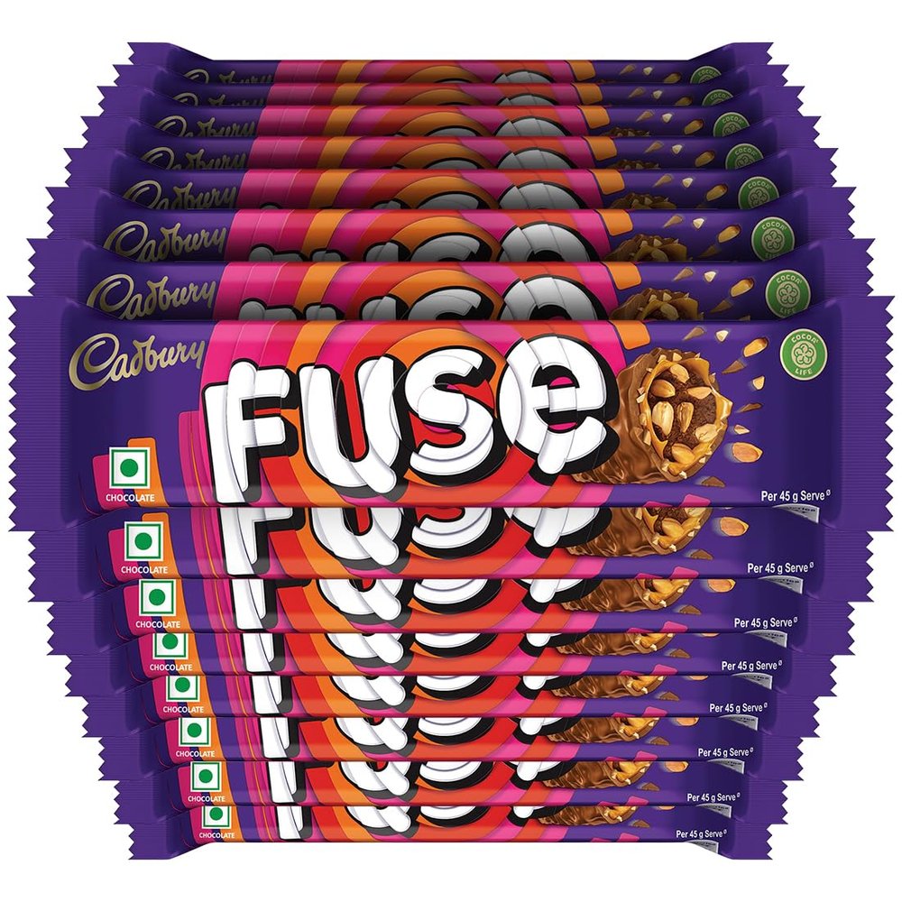Cadbury Fuse Chocolate Bar, 50 G (Pack of 15) - 750 Gm