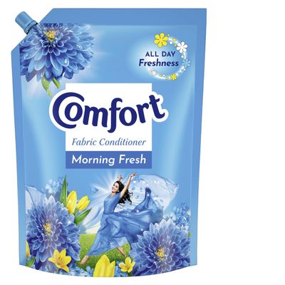 Comfort Morning Fresh Fabric Conditioner 2 L Refill Pack|| After Wash Liquid Fabric Softener - For Softness|| Shine & Long Lasting Freshness