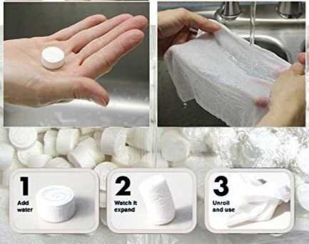 KAAS Magic Tablet Napkin Compressed Tissue tablet tissue (color- white Pack of 20)