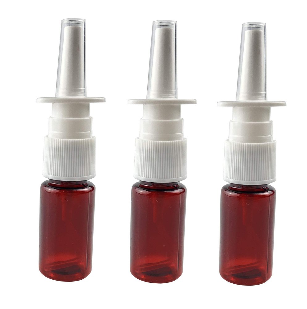2PCS 20ML / 0.68 Oz Empty Glass Spray Nasal Bottle Snoot Pump Sprayer Cleanser Container For Saline Water Liquid Storage Packing Medical Dispensing Cleaning Wash Injection