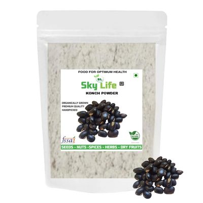 Sky Life Black Kaunch Seed Powder - 300 Grm - Black Mucuna Pruriens - Kaunch Beej Kala - Kaunch Kala Beej Powder - Koch Beej Powder - Kala Kaunch Powder