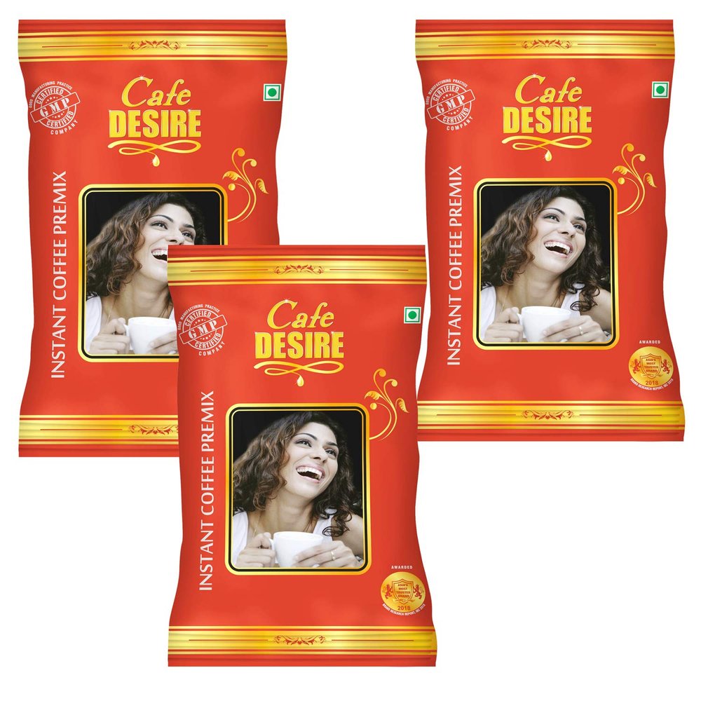 Cafe DESIRE I DRINK SUCCESS Red Range Instant Coffee Powder Box Premix 3 Kg Pack Of 3 X 1 Kg Suitable For All Vending Machines Use Manually Just Add Hot Water 3 In 1 Coffee Powder Makes 250 Cups