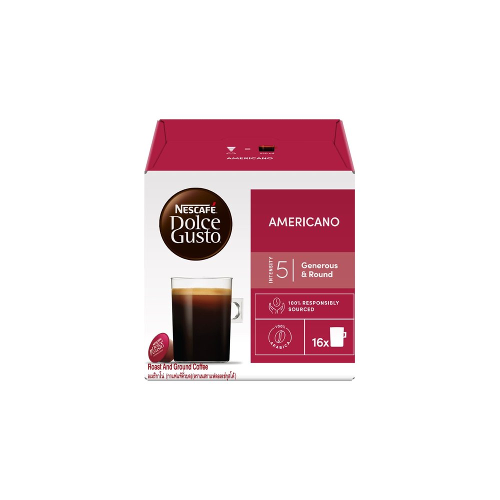Dolce Gusto Americano Roast & Ground Coffee 16 Capsule Box, 160g