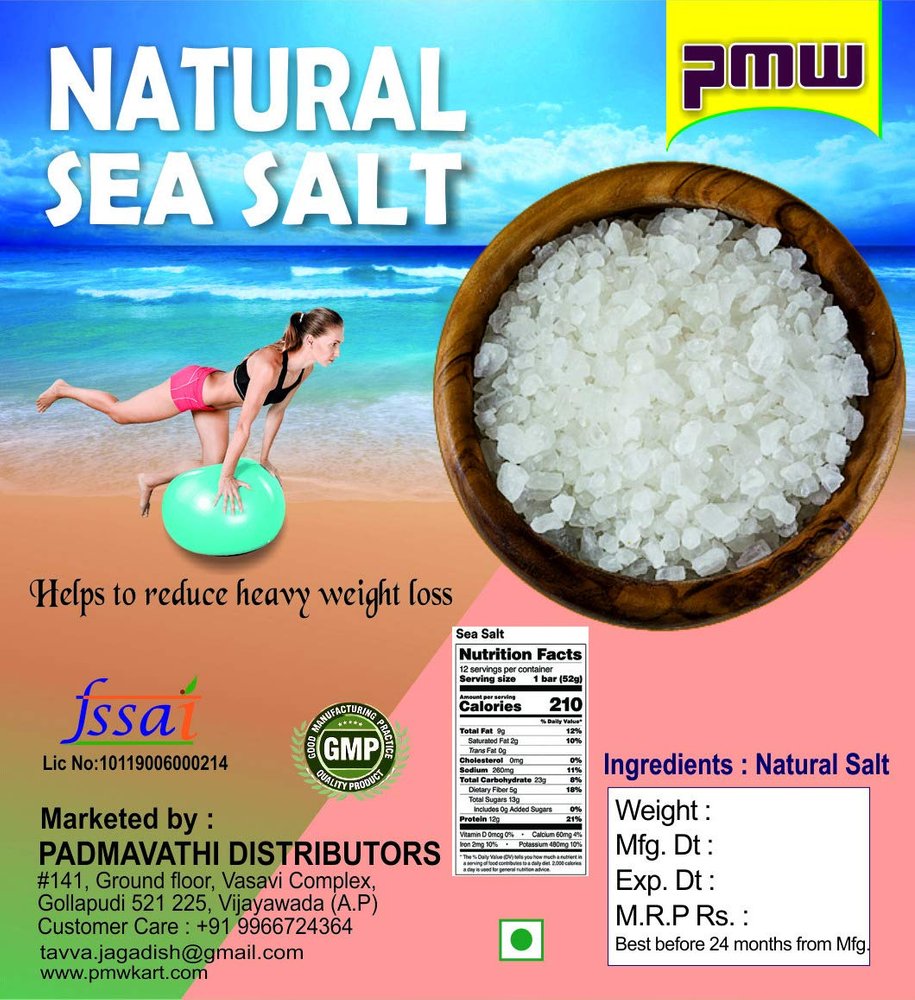 Pmw - Natural Sea Salt - Bath Salt For Healing - Bath Additive - 500 Grams