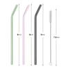 AMZSOCKETS Reusable Glass Straws - 10" L x 8 mm W - Smoothie Drinking Straws for Smoothie, Milkshakes, Pack of 8 with 2 Cleaning Brush view 2