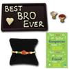 BOGATCHI Best Bro Ever Dark Chocolate ,Free Rakhi, Free Rakhi Greeting Card + Free Roli Chawal view 1