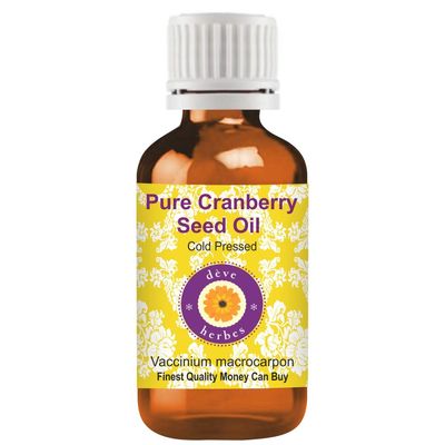 Deve Herbes Pure Cranberry Seed Oil (Vaccinium macrocarpon) | Cold Pressed | Natural | Undiluted | For Diluting Essential Oils | For Skin & Massage | Men & Women | 15ml