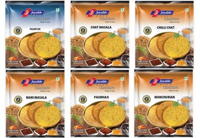 Joyable Khakhra 6 Flavor Combo (Mari Masala, Chat Masala, Chilly Chat, Panipuri, Paubhaji, Manchurian) | Healthy Traditional Gujarati Snacks | Ready To Use - Pack Of 6,1200gram