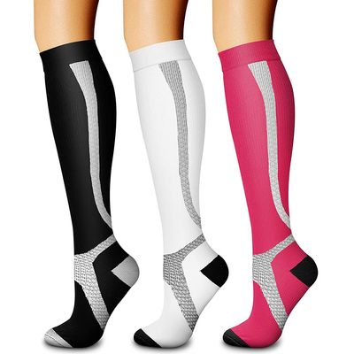 CHARMKING Compression Socks (3 Pairs) 15-20 mmHg is Best Athletic & Medical for Men & Women, Running, Flight, Travel, Nurses, Edema - Boost Performance, Blood Circulation & Recovery (L/XL,Assorted 11)