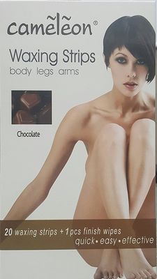 Cameleon Body Legs Arms 20 Strips Waxing + 1 Pcs Finish wipes (9 * 18 cm) (Chocolate)