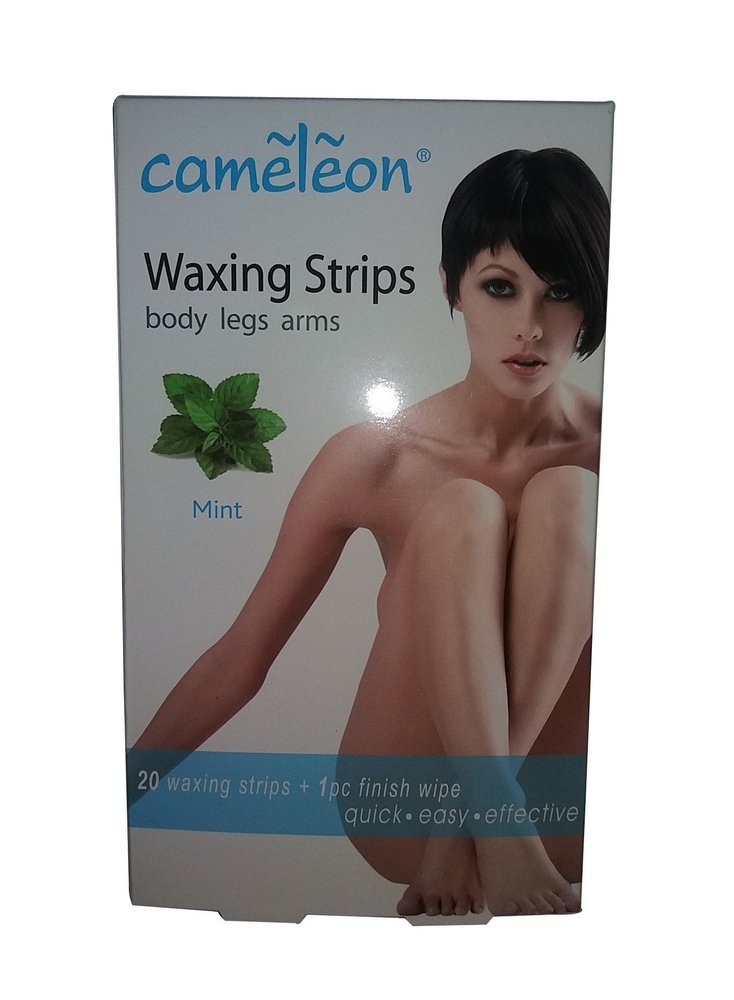 Cameleon Body Legs Arms 20 Strips Waxing + 1 Finish Wipes (9 * 18 cm, Mint)