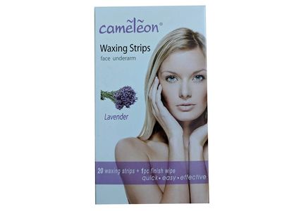 Cameleon Body Legs Arms 20 Strips Waxing + 1 Pcs Finish wipes (5 * 10 cm) (Lavender)