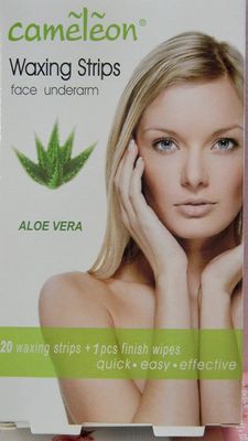 Cameleon Body Legs Arms 20 Strips Waxing + 1 Pcs Finish wipes (5 * 10 cm) (Aloe Vera)
