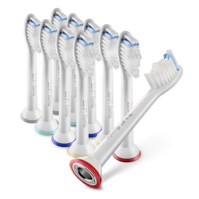 ZUVA Sonic (10-pack) Electric Toothbrush Replacement Heads, Compatible with All Philips Sonicare Snap-On Rechargeable Electric Toothbrushes.