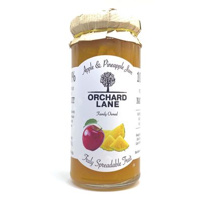 Orchard Lane Low Sugar Apple & Pineapple Jam- No preservatives or colours, only 10 calories per teaspoon | Healthy high content fruit spread FOR ALL AGES | Non-fattening jam- 280 grams