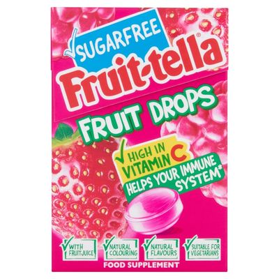 Fruit-Tella Sugar Free Fruit Drops Red Berry Mix Pouch, 45 g