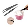 COMIART 2pcs / Set Muti-funtion Anti-static Elbow and Straight Stainless Steel Tweezer Cake Plier Sugarcraft Tool for Kicthen Bakeware Decoration view 3