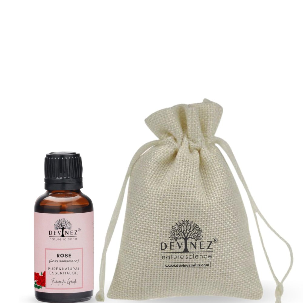 Devinez Rose Essential Oil, 100% Pure, Natural & Undiluted, 10ml for skin care, Acne, improves skin health, prevents aging, hair care