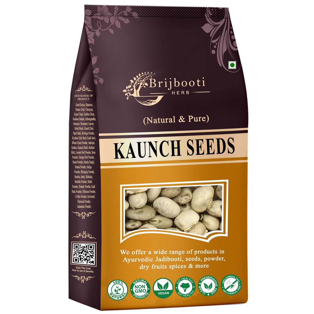 BIRJU MAHAVIR Kaunch White Seed/Mucuna Pruriens (400 g), Natural (BMKB-311)