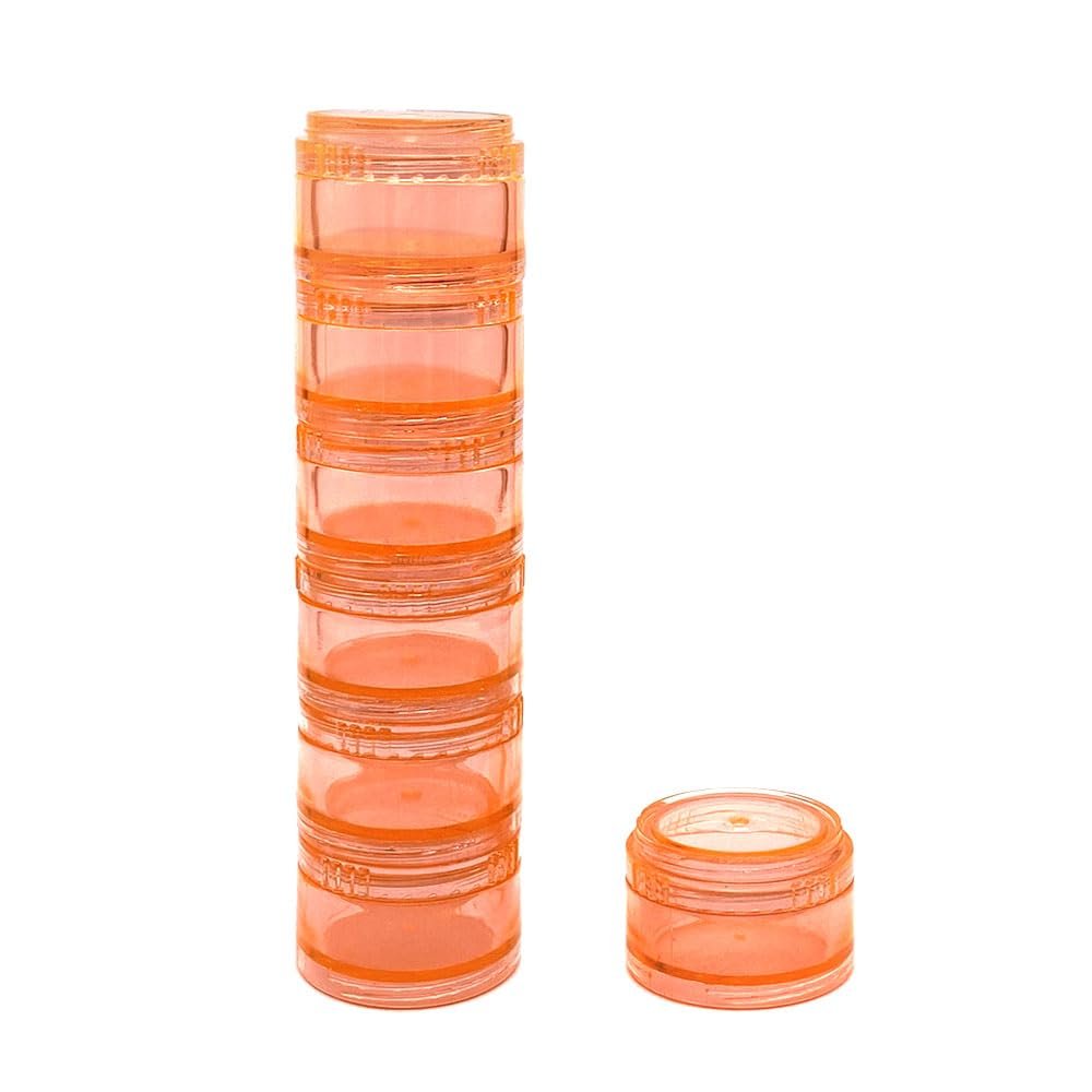 HaiSea Weekly Travel Pill Planner-Monthly Pill Organizer, Daily Month Pill Box-Separate AM/PM Compartments Colors Vary (Orange)
