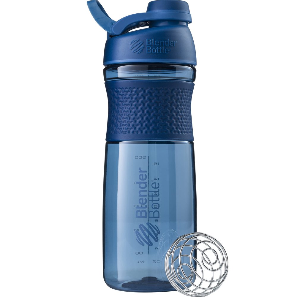 BlenderBottle SportMixer Twist Cap Tritan Grip Shaker Bottle, 28-Ounce, Navy