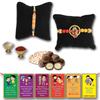 BOGATCHI Chocolate Coated Butterscotch Nuts/Crispy - 50g FREE with Pack of Adorable Ganesh Shape and Decent Orange Pearl Rakhi,Complete Rakhi Set for bothers + FREE Roli Chawal + FREE Rakhi Special Brother Sister Story Cards Set view 1
