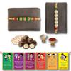 BOGATCHI Chocolate Coated Butterscotch Nuts/Crispy - 50g FREE with Combo of 2 Lovely Colourful Pearl Rakhi, Rakhi Set for bothers + FREE Roli Chawal + FREE Rakhi Special Brother Sister Story Cards Set view 1