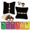 BOGATCHI Chocolate Coated Butterscotch Nuts/Crispy - 50g FREE with Combo of Decent White and Silver Pearl Lovely Rakhi,Complete Rakhi Set for bothers + FREE Roli Chawal + FREE Rakhi Special Brother Sister Story Cards Set view 1