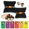 BOGATCHI Chocolate Coated Jumbo Crispy / Butterscotch Nuts - 50g FREE with Beautiful Looking Bhaiyan Rakhi, Set of 2 Rakhi, Best Rakhi for Brother + FREE Roli Chawal + FREE Rakhi Special Brother Sister Story Cards Set view 1
